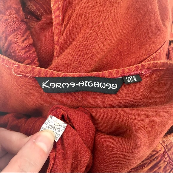 Vintage 90s OS Boho Maxi Dress Adjustable Tie Back - Picture 9 of 9